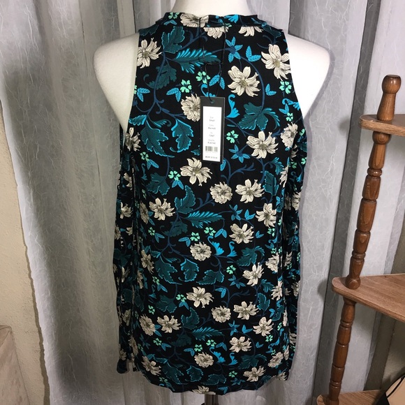 Romeo Juliet Couture Cold Shoulder Shirt Top Blouse Small Floral Long Sleeve New - Picture 5 of 7